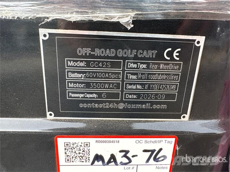  SDLOOL SL-GC42S Electric Off-Road Golf Cart (Unuse عربات الجولف