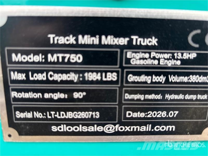 SDLOOL SL-MT750 Track Mini Mixer Concrete Buggy (U Lisävarusteet