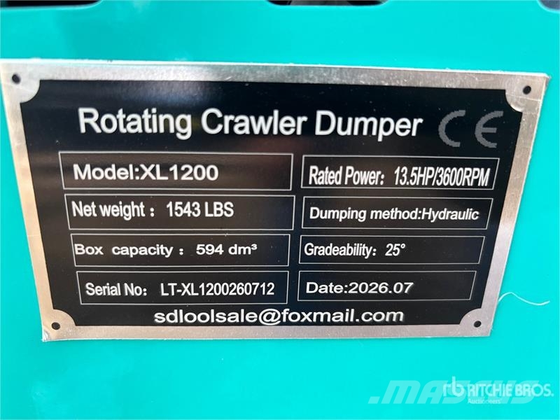 SDLOOL SL-XL1200 Stand-On Swivel Mini Crawler Dump Site dumpers