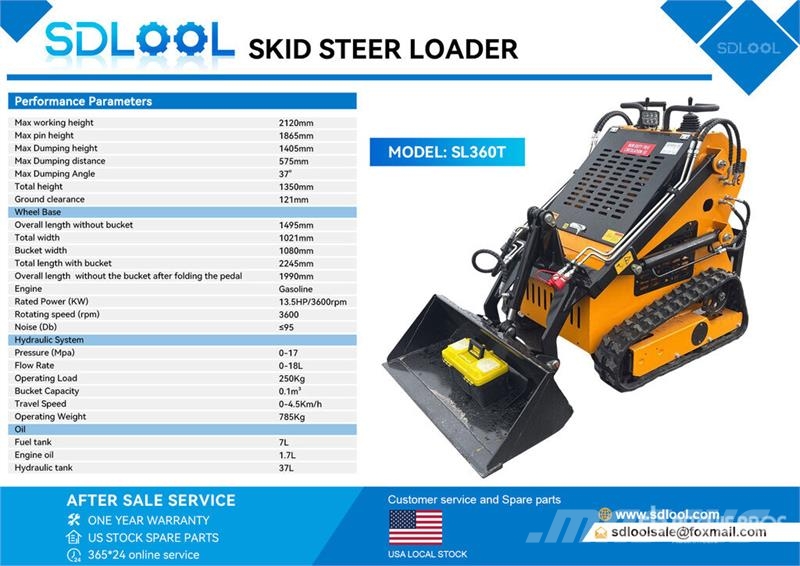 SDLOOL SL360T Skid steer mini nakladalci