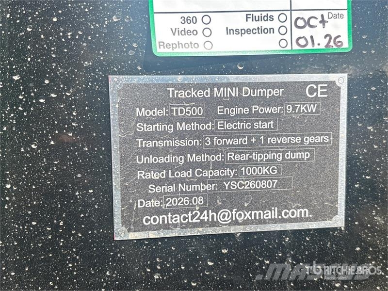  SDLOOL TD500 Mini Crawler Dumper (Unused) Vehículos compactos de volteo