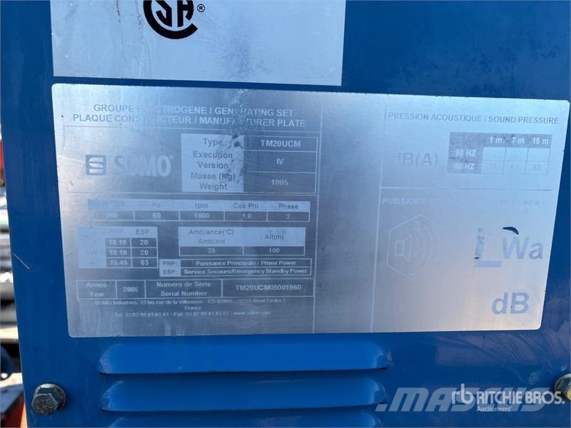 Sdmo TM20UCM 20 kW Generator Set Dyzeliniai generatoriai