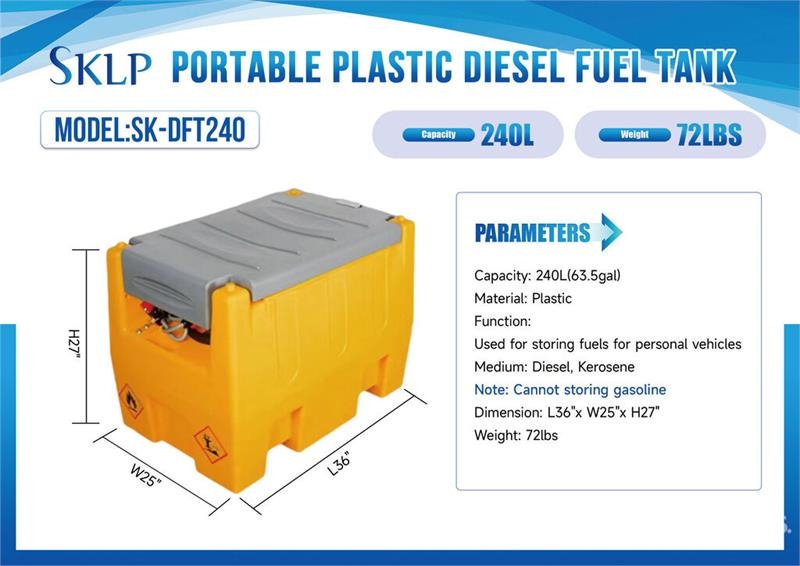 SKLP SK-DFT240 63 gal Portable Poly Diesel Fuel Ta 연료 및 첨가제 탱크