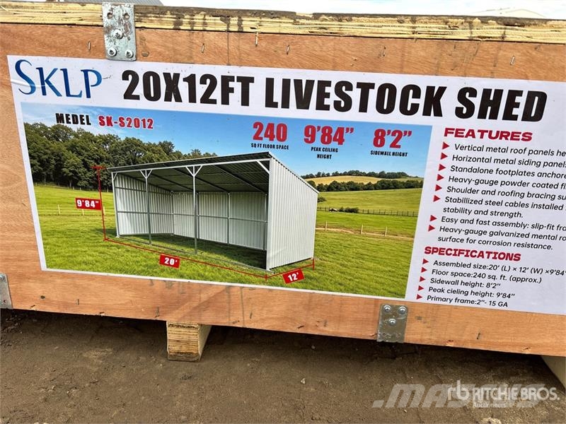  SKLP SK-S2012 20 ft x12 ft Livestock Shed (Unused) Tērauda karkasa ēkas