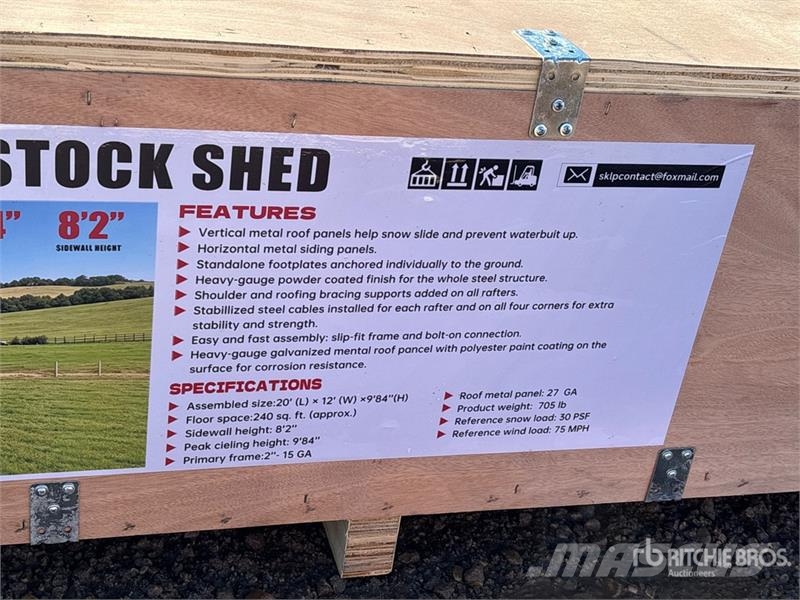 SKLP SK-S2012 20x12Ft Livestock Shed (Unused) Acélszerkezetes épületek