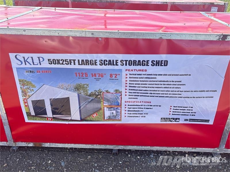 SKLP SK-S5025 25 ft x 50 ft Large Scale Storage Bu Tērauda karkasa ēkas