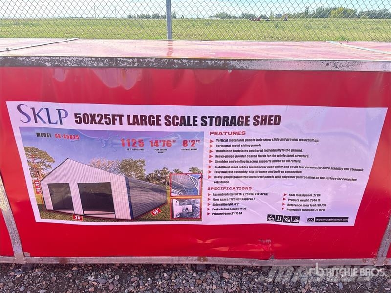  SKLP SK-S5025 25 ft x 50 ft Large Scale Storage Bu المباني الإطار الصلب