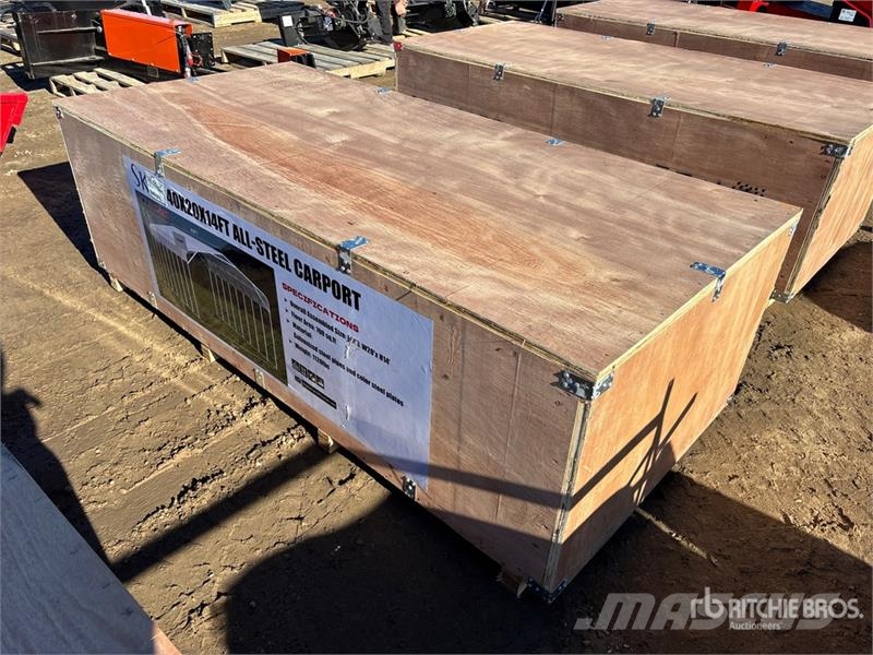 SKLP SK-SC40 20 ft x 40 ft All-Steel Carport (Unus Ατσάλινο πλαίσιο κτιρίων