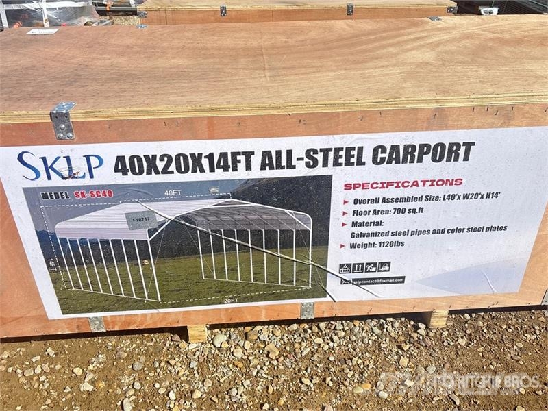 SKLP SK-SC40 20 ft x 40 ft All-Steel Carport (Unus Tērauda karkasa ēkas