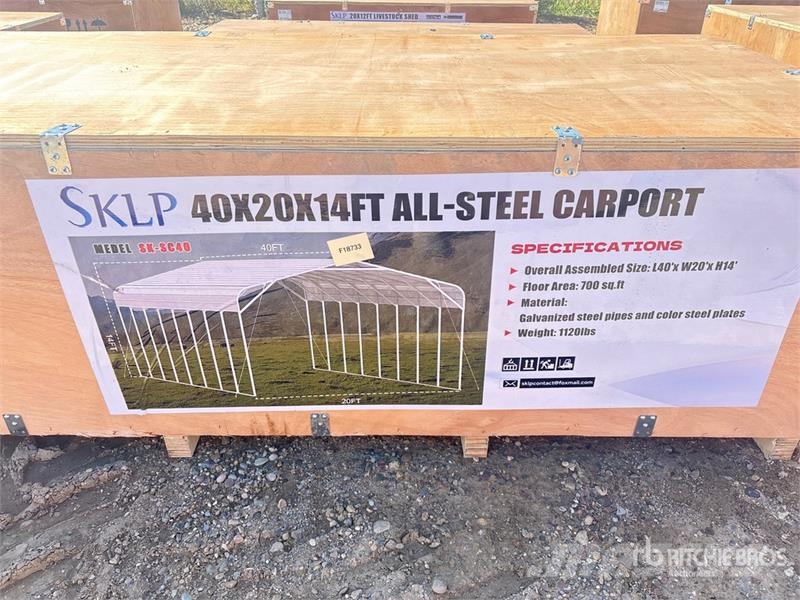 SKLP SK-SC40 20 ft x 40 ft All-Steel Carport (Unus Tērauda karkasa ēkas