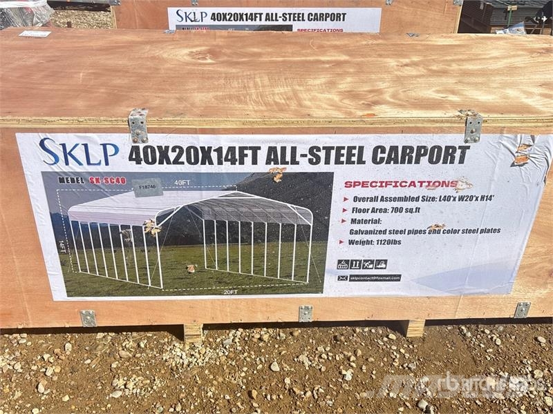  SKLP SK-SC40 20 ft x 40 ft All-Steel Carport (Unus المباني الإطار الصلب