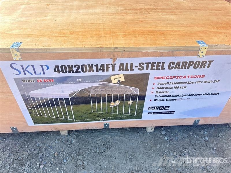 SKLP SK-SC40 20 ft x 40 ft All-Steel Carport (Unus Tērauda karkasa ēkas