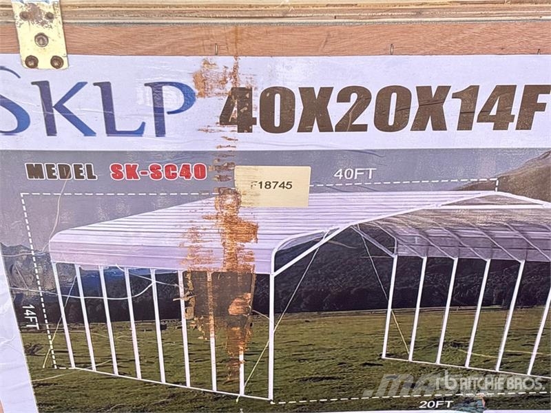  SKLP SK-SC40 20 ft x 40 ft All-Steel Carport (Unus المباني الإطار الصلب