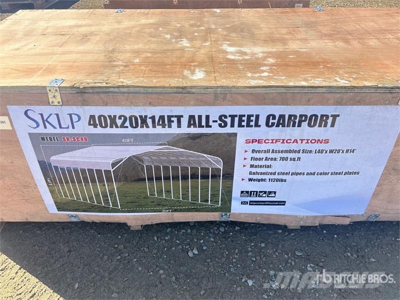 SKLP SK-SC40 20 ft x 40 ft All-Steel Carport (Unus Tērauda karkasa ēkas