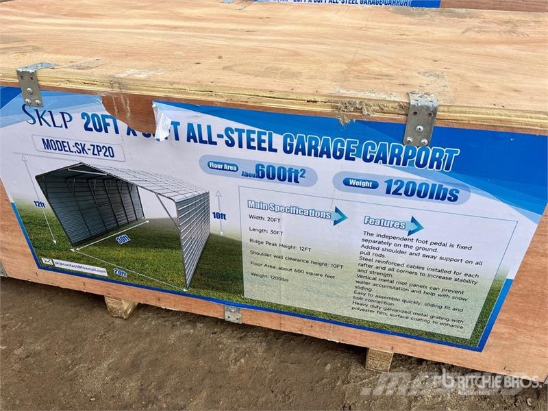 SKLP SK-ZP20 20 ft x 30 ft All-Steel Enclosed Carp Ατσάλινο πλαίσιο κτιρίων