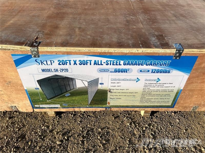 SKLP SK-ZP20 20 ft x 30 ft All-Steel Enclosed Carp المباني الإطار الصلب