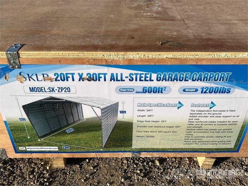  SKLP SK-ZP20 20 ft x 30 ft All-Steel Enclosed Carp المباني الإطار الصلب