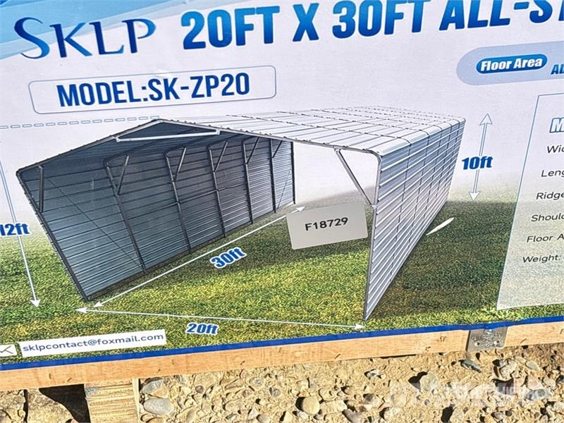 SKLP SK-ZP20 20 ft x 30 ft All-Steel Enclosed Carp Tērauda karkasa ēkas