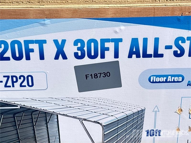 SKLP SK-ZP20 20 ft x 30 ft All-Steel Enclosed Carp Tērauda karkasa ēkas