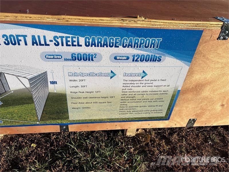 SKLP SK-ZP20 20 ft x 30 ft All-Steel Enclosed Carp Čelični okviri za građevine