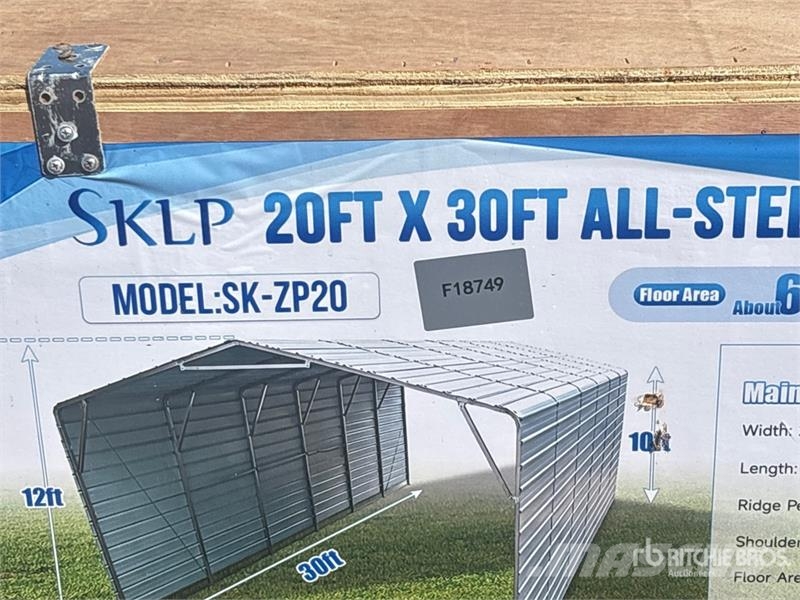  SKLP SK-ZP20 20 ft x 30 ft All-Steel Enclosed Carp المباني الإطار الصلب