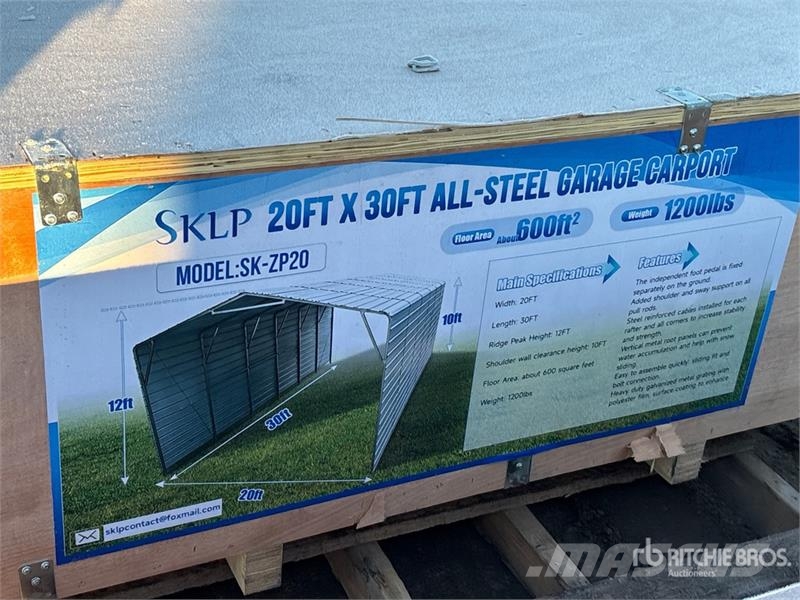  SKLP SK-ZP20 20 ft x 30 ft All-Steel Enclosed Carp Steel frame buildings