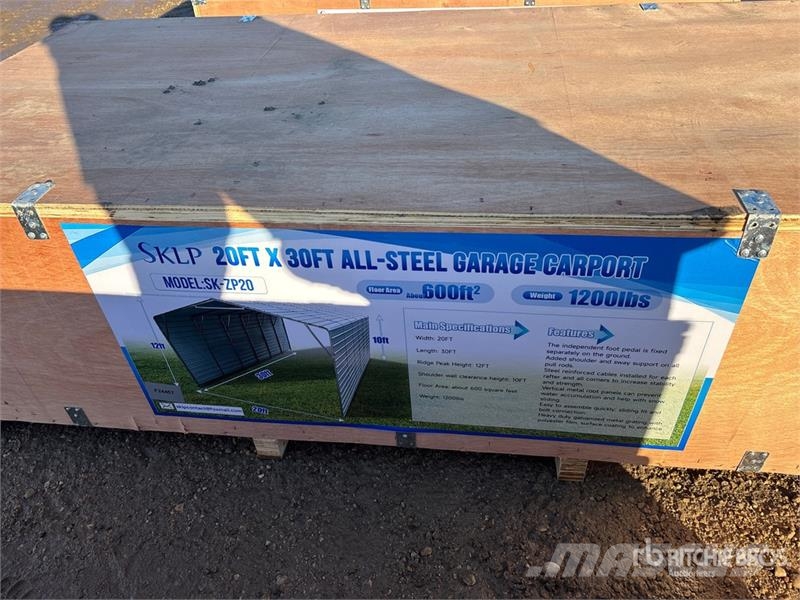 SKLP SK-ZP20 20 ft x 30 ft All-Steel Enclosed Carp Ατσάλινο πλαίσιο κτιρίων