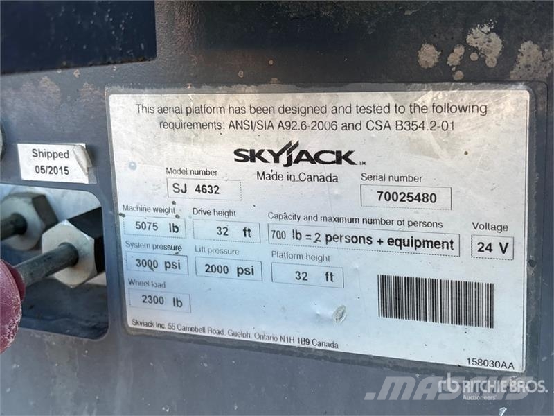 SkyJack SJ4632 Electric Scissor Lift Šķerveida pacēlāji