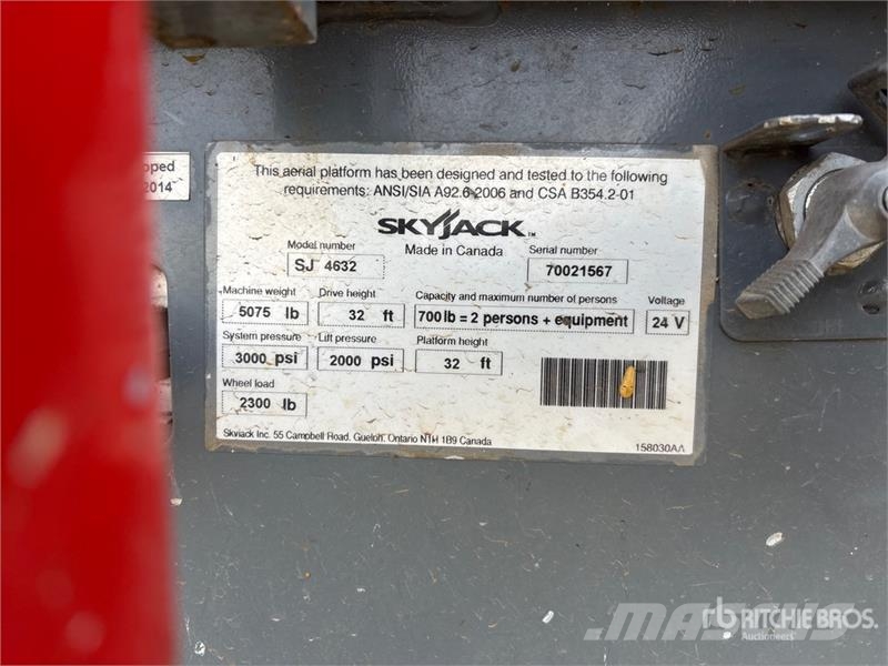 SkyJack SJ4632 Electric Scissor Lift Šķerveida pacēlāji