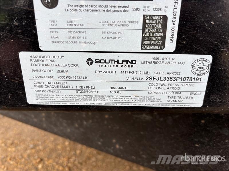  Southland S171414K Dump Utility Trailer مقطورات قلابة