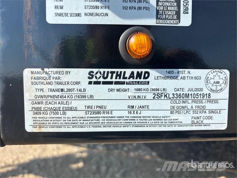 Southland SL280T-14LB 14 ft T/A Dump Utility Trail Bañera