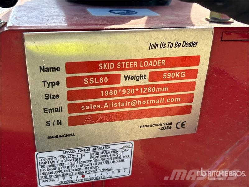 SSL60-RED Mini Compact Track Loader (Unused) Skid steer loderler