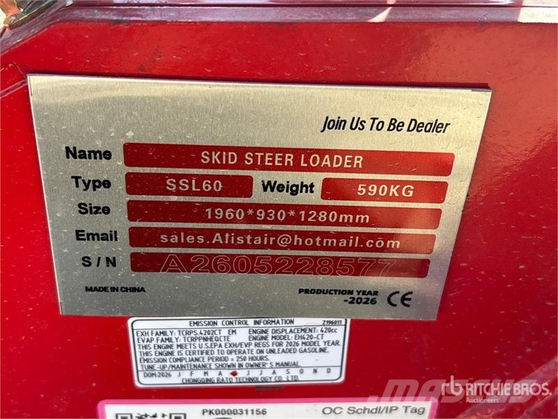 SSL60-RED Mini Compact Track Loader (Unused) Skid steer loderler