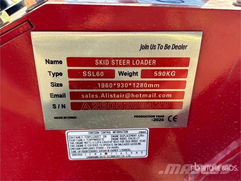 SSL60-RED Mini Compact Track Loader (Unused) Skid steer loderler