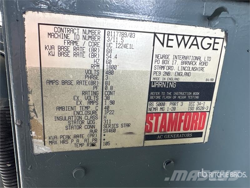 Stamford 54.4 kW Skid-Mounted Generator Set Generadores diésel