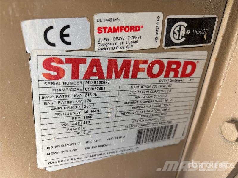 Stamford UCDI274K1 175 kW Skid-Mounted Enclosed Generator S مولدات ديزل