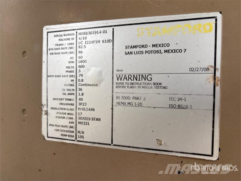 Stamford UCI224F1H 610D 66 kW Mobile Generator Set (Inopera Дизельные генераторы