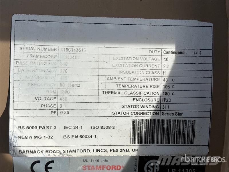 Stamford UCI434DT 276 kW Skid-Mounted Generator Set Diesel Generators