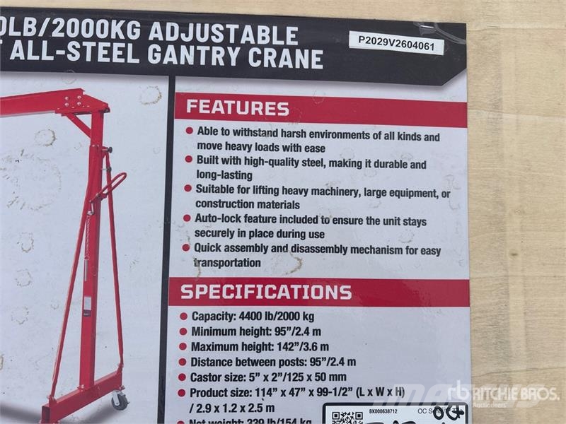 StanForge AGC21 All Steel Gantry Crane (Unused) Törőgépek