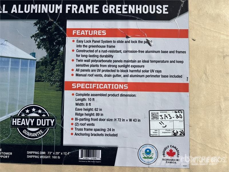 StanForge GH810 8 ft x 10 ft Aluminum Twin Wall Gr Andre komponenter