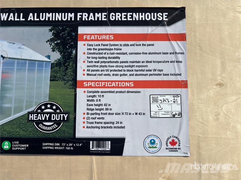  StanForge GH810 8 ft x 10 ft Aluminum Twin Wall Gr Andre komponenter