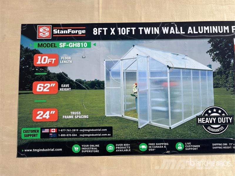  StanForge GH810 8 ft x 10 ft Aluminum Twin Wall Gr Andre komponenter