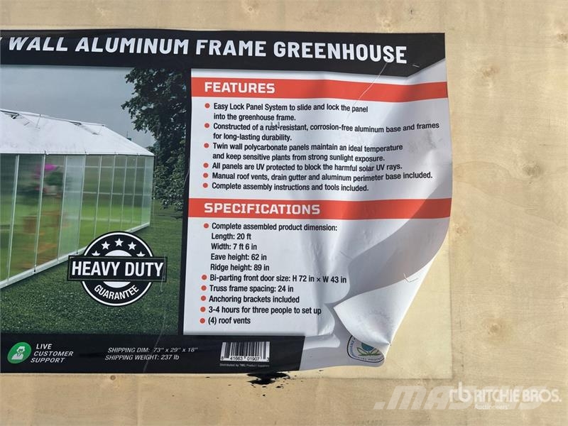  StanForge GH820 8 ft x 20 ft Aluminum Twin Wall Gr Andre komponenter
