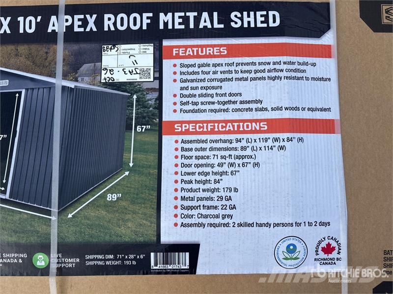StanForge MS0810 8 ft x 10 ft Galvanized Apex Roof Stahlrahmenaufbauten