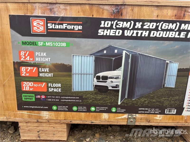 StanForge MS1020B 10 ft x 20 ft Metal Garage Shed Stalen constructies