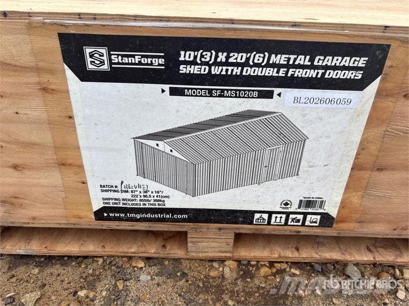 StanForge MS1020B 10 ft x 20 ft Metal Garage Shed Stalen constructies