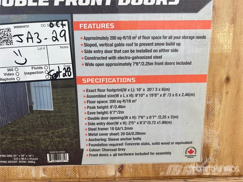 StanForge MS1020B 10 ft x 20 ft Metal Garage Shed Stahlrahmenaufbauten