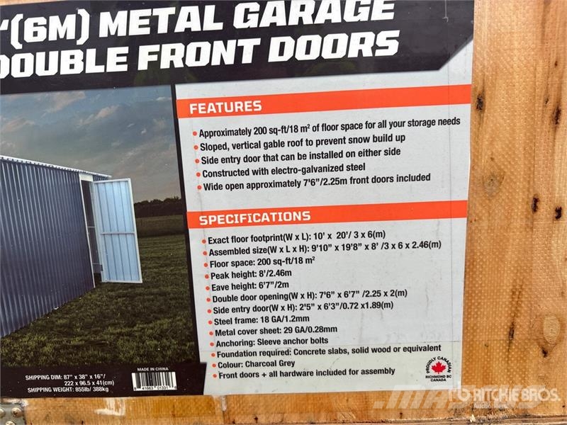 StanForge MS1020B 10 ft x 20 ft Metal Garage Shed Stalen constructies