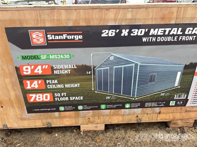 StanForge MS2630 26 x 30 ft Metal Garage Shed (Unu Stålramsbyggnader