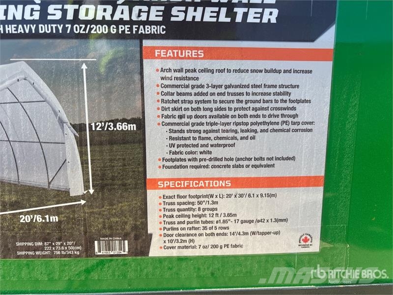 StanForge ST2031P 20 ft x 30 ft Arch Wall Peak Cei Stålrammer